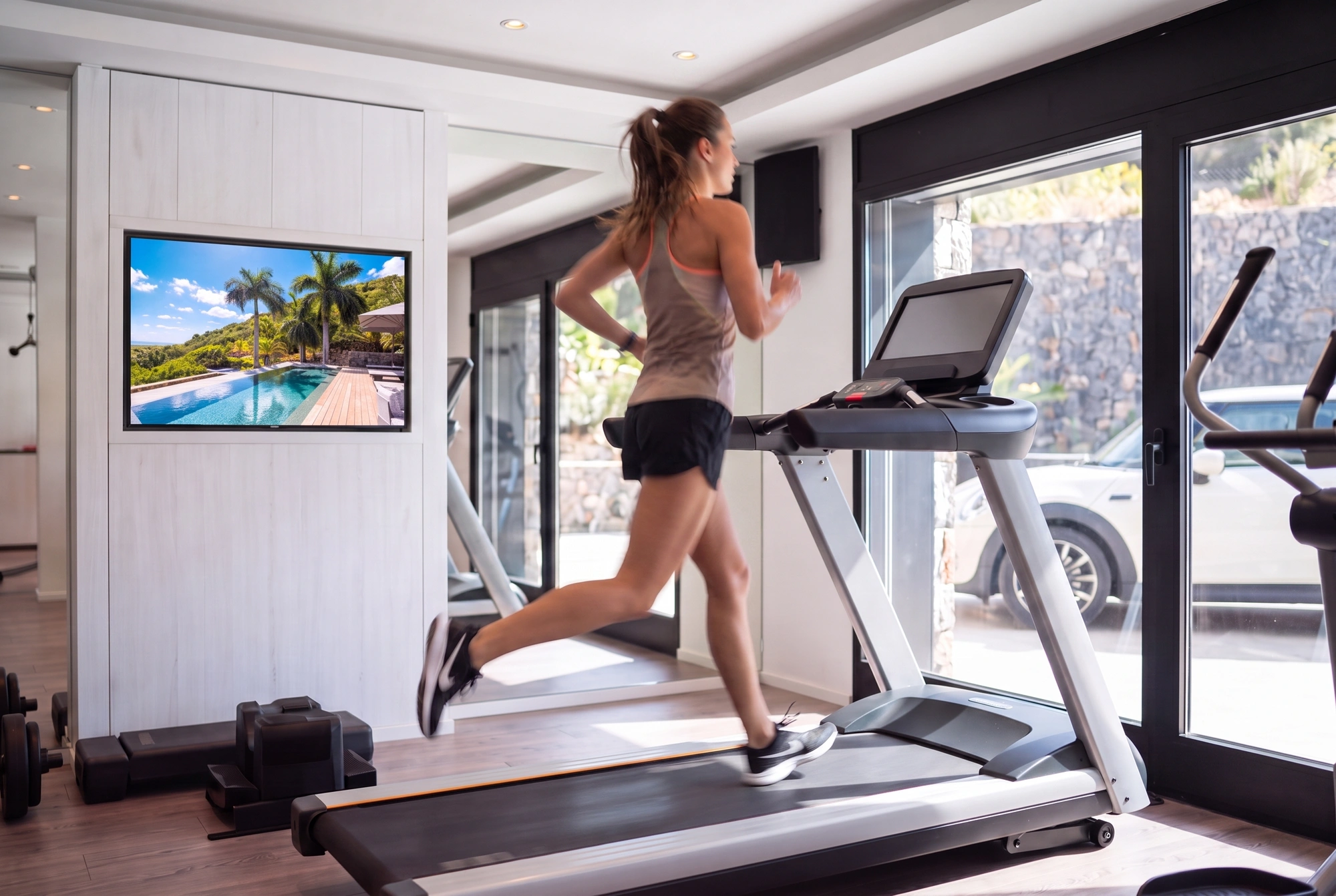 Running on the treadmill